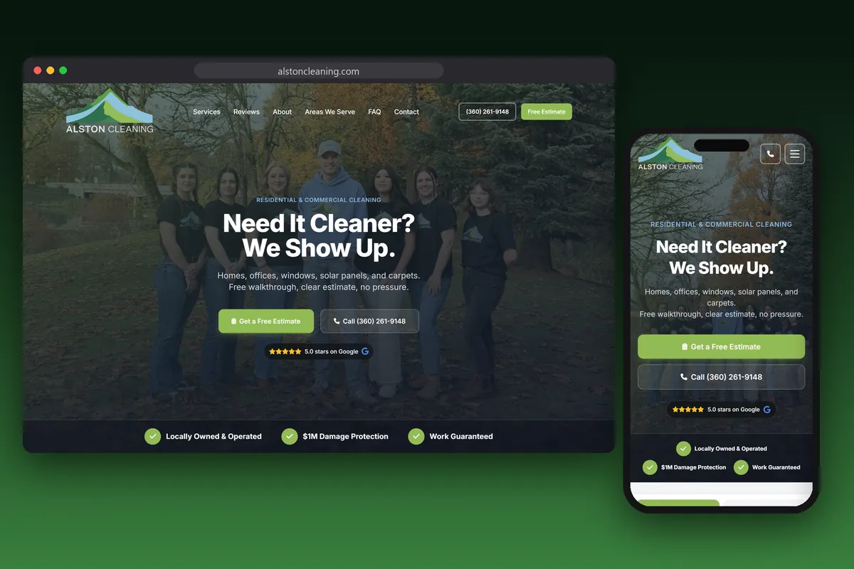 Alston Cleaning, designed by Graticle