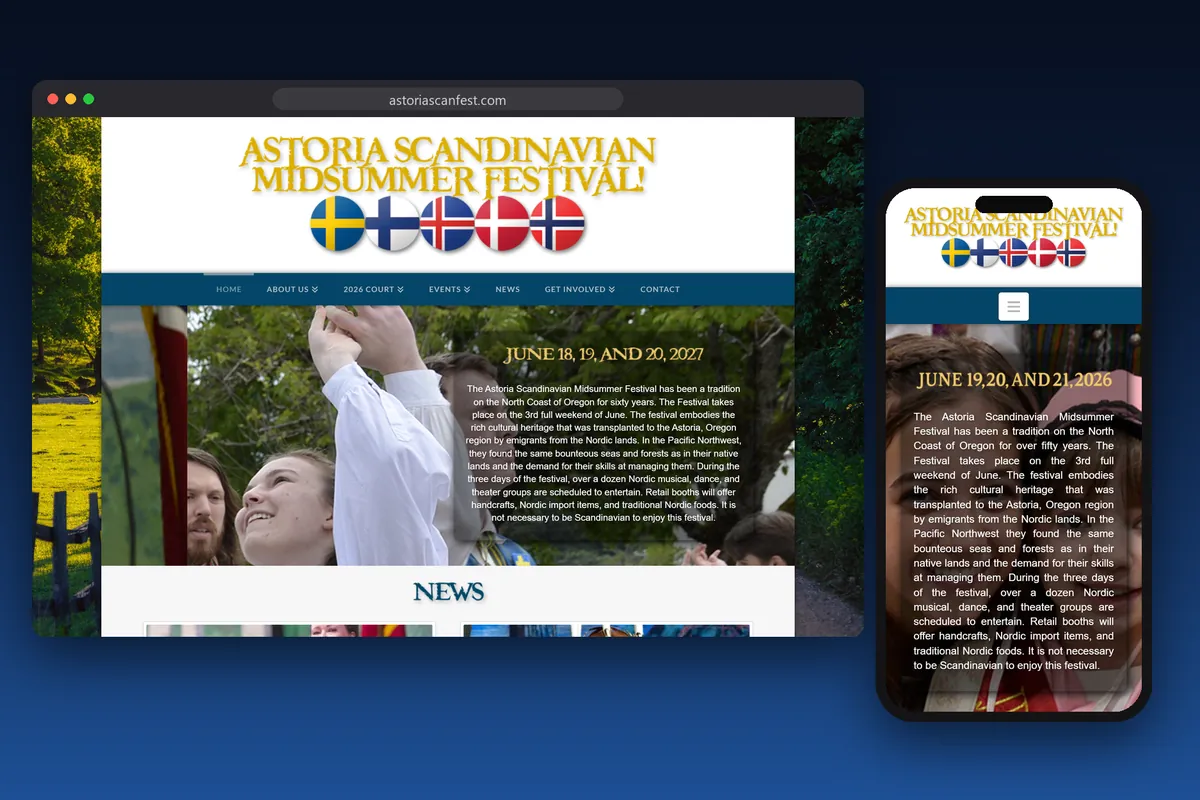 Astoria Scandinavian Festival, designed by Graticle