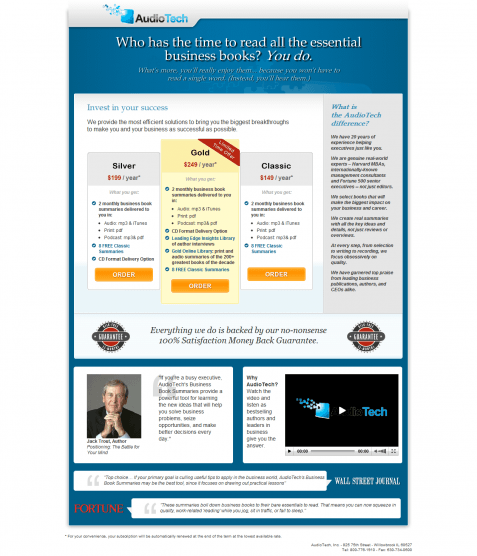 Audiotech Landing Page