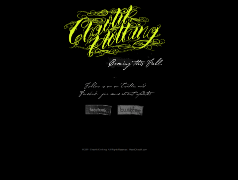 Chaotik Klothing Landing Page