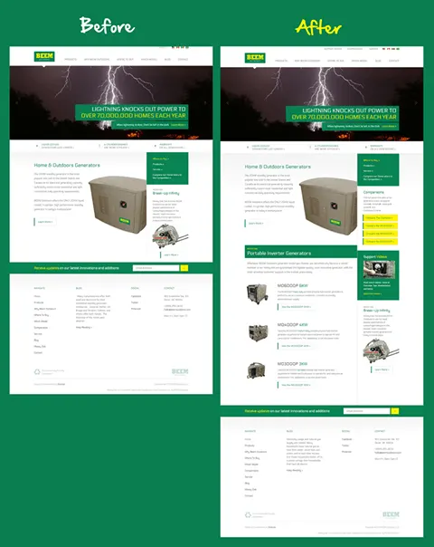 Screenshot of BEEMOutdoors.com Homepage Redesign