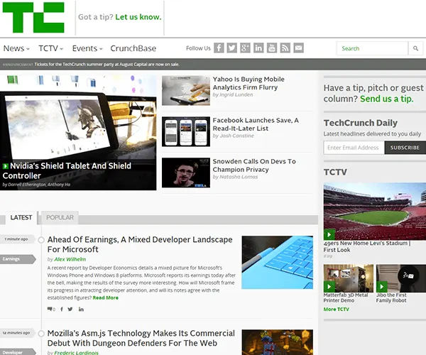 TechCrunch WordPress Website