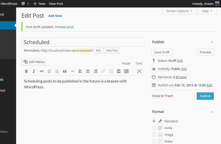 Scheduling a Post into the Future with WordPress