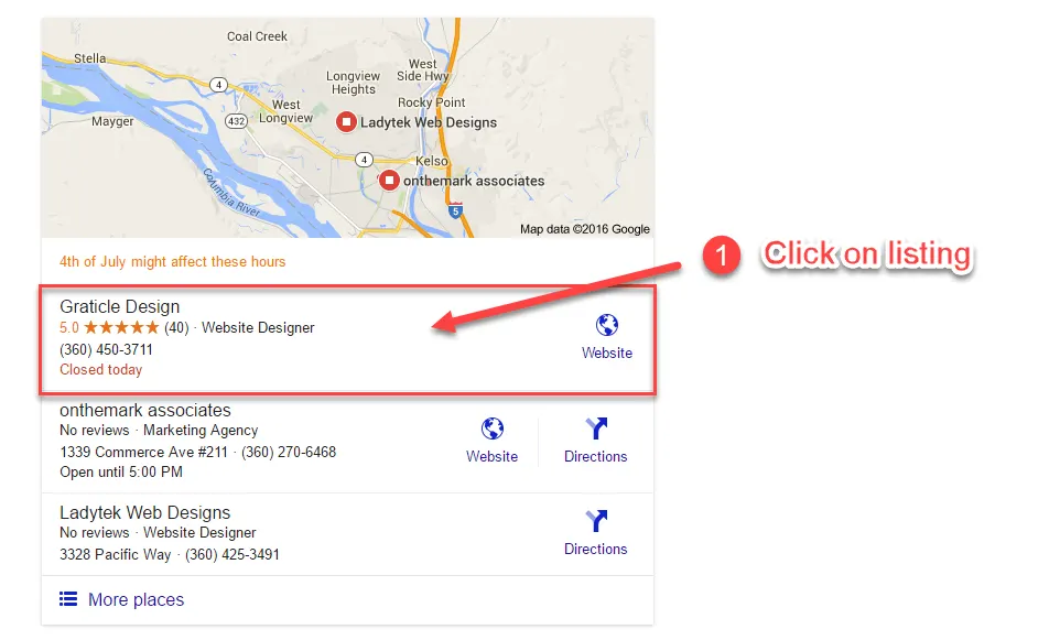 1 - Click on Listing
