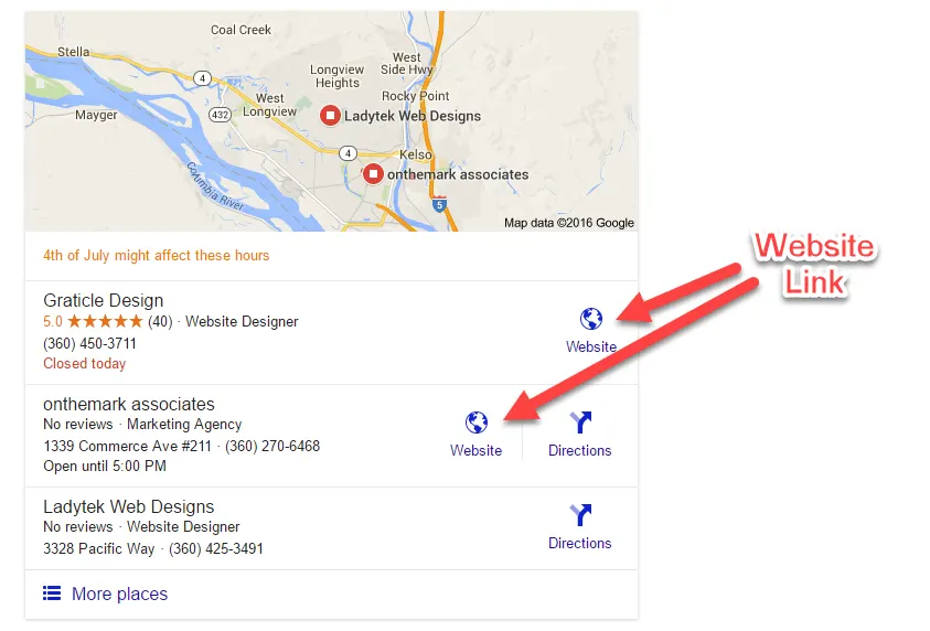 Local Business Results Website Link