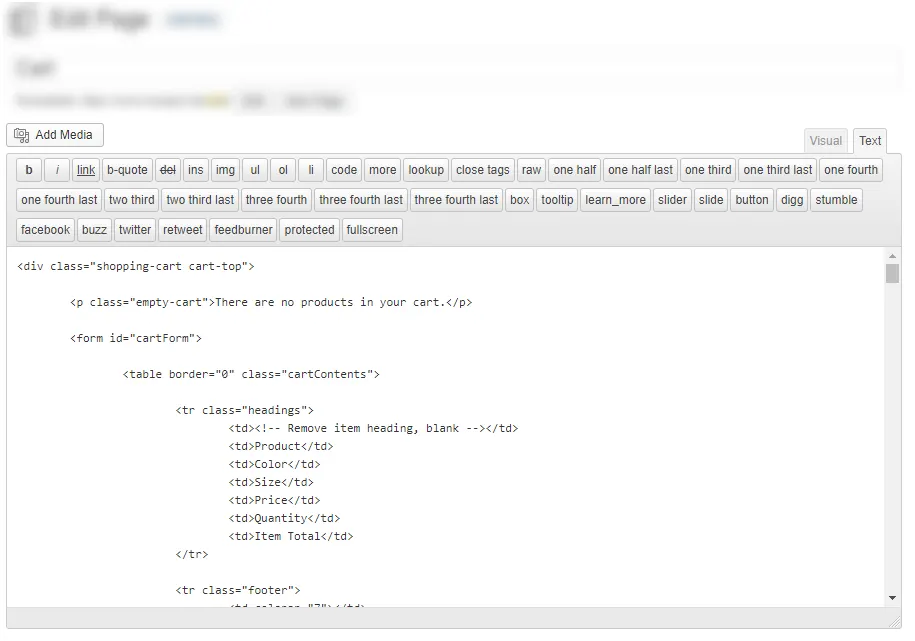 Bad example of difficult to edit wordpress website