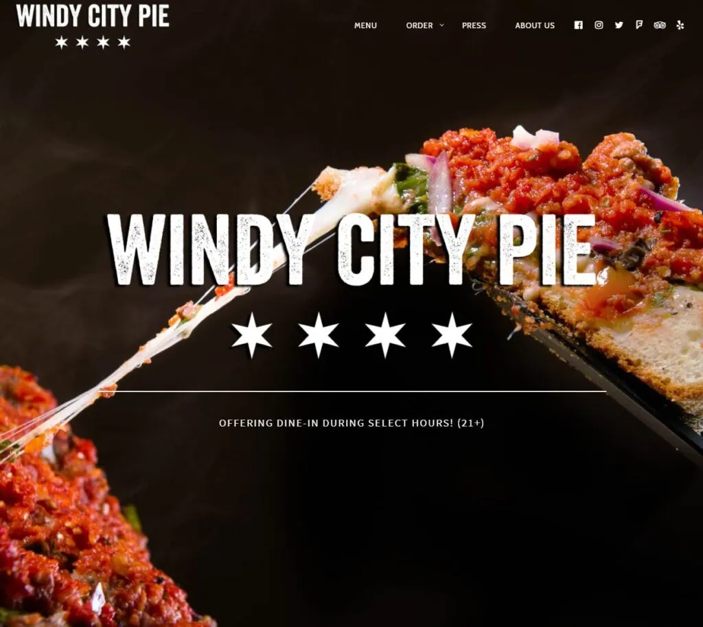 Wind City Pie Website in Seattle WA