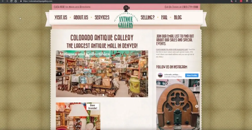Web design tips antique stores