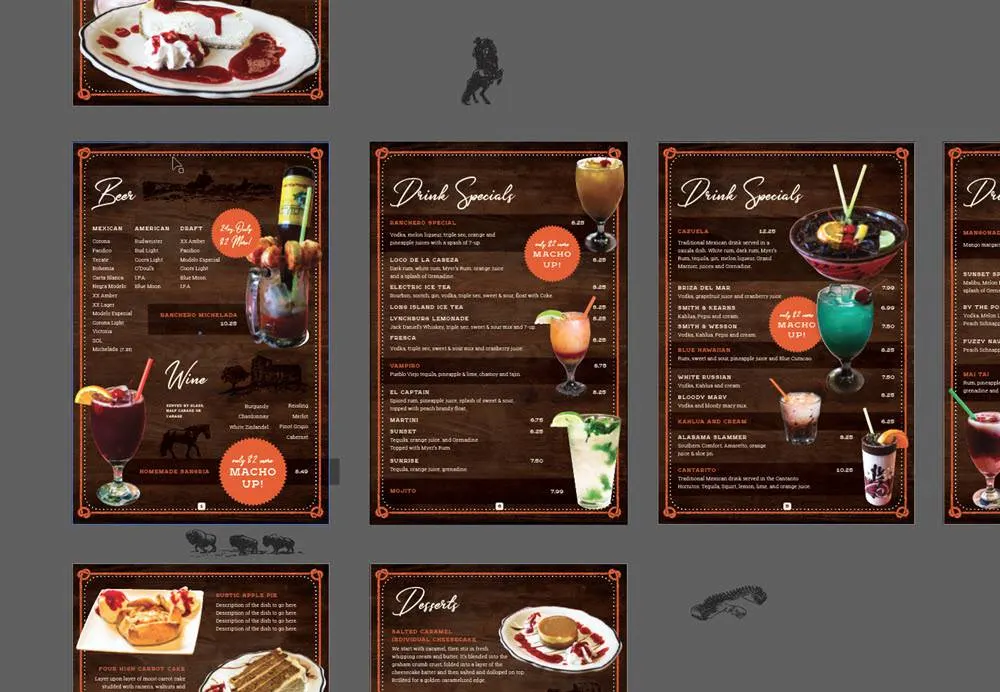 Restaurant menu designer washington