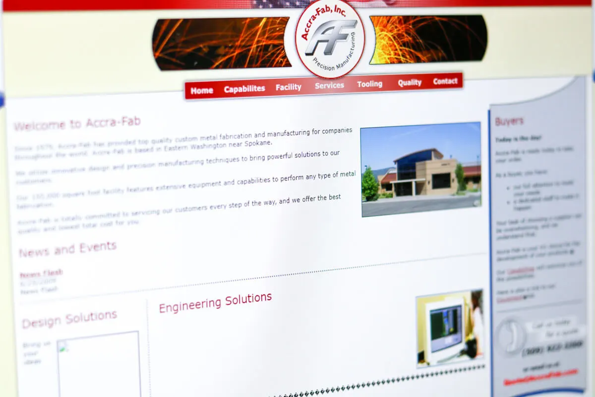 Accrafab old website design