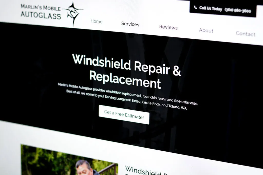 Picture of a computer monitor that shows a website on our small business pre-made website package