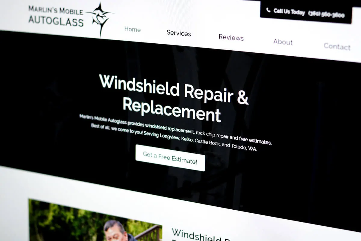 Picture of a computer monitor that shows a website on our small business pre-made website package