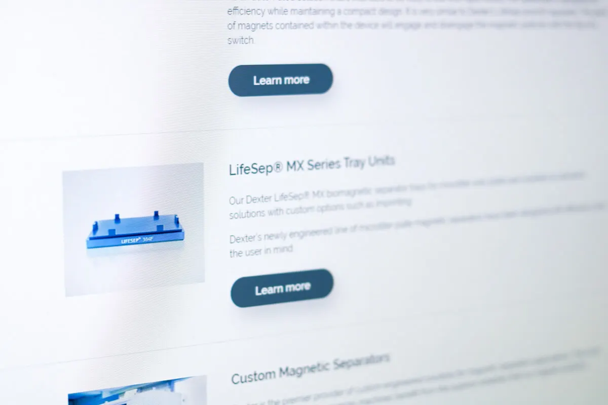 Featured product website page design