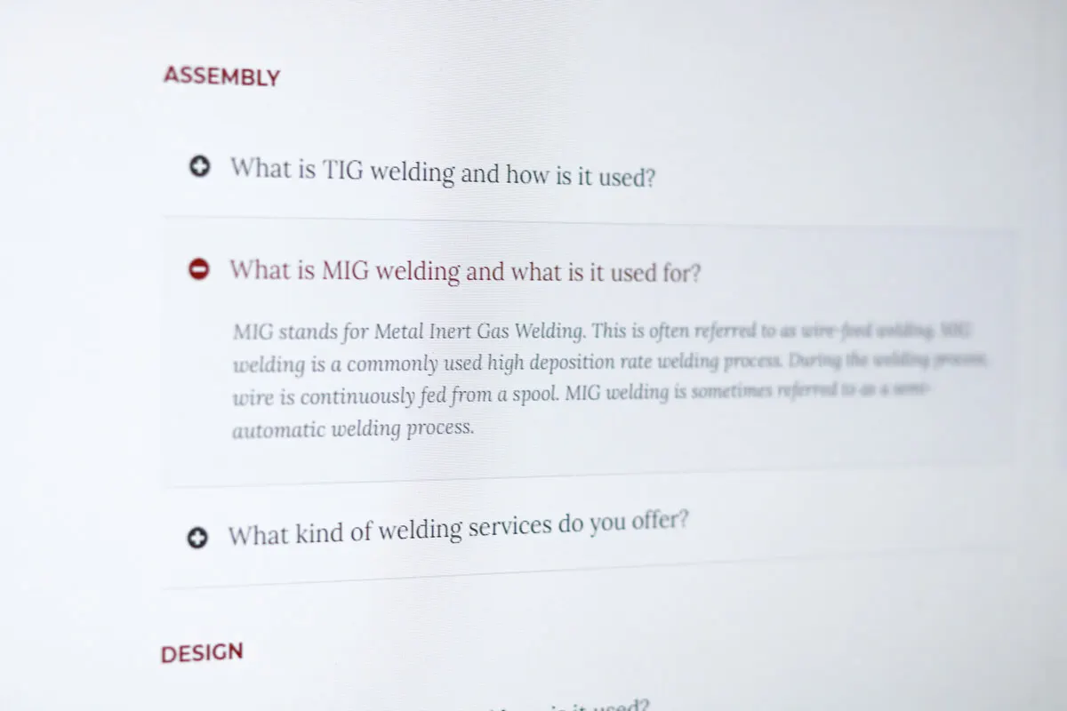 frequently asked questions website design