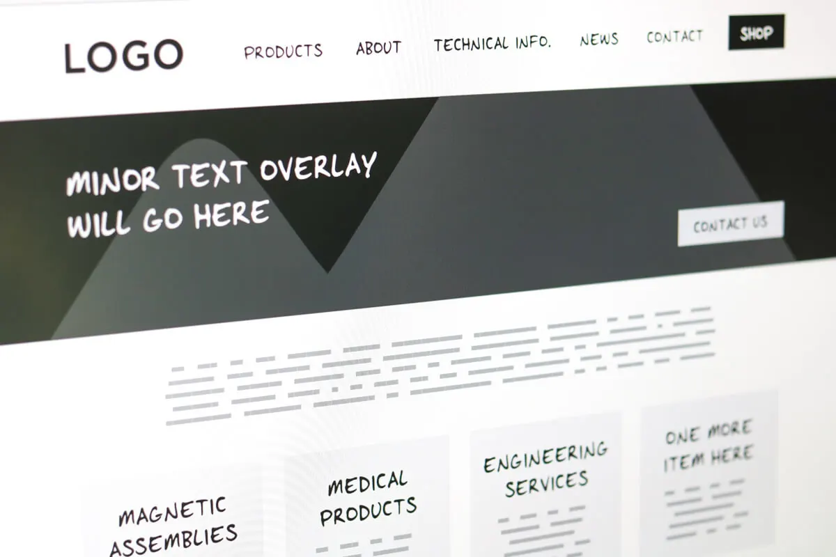 homepage wireframe website design