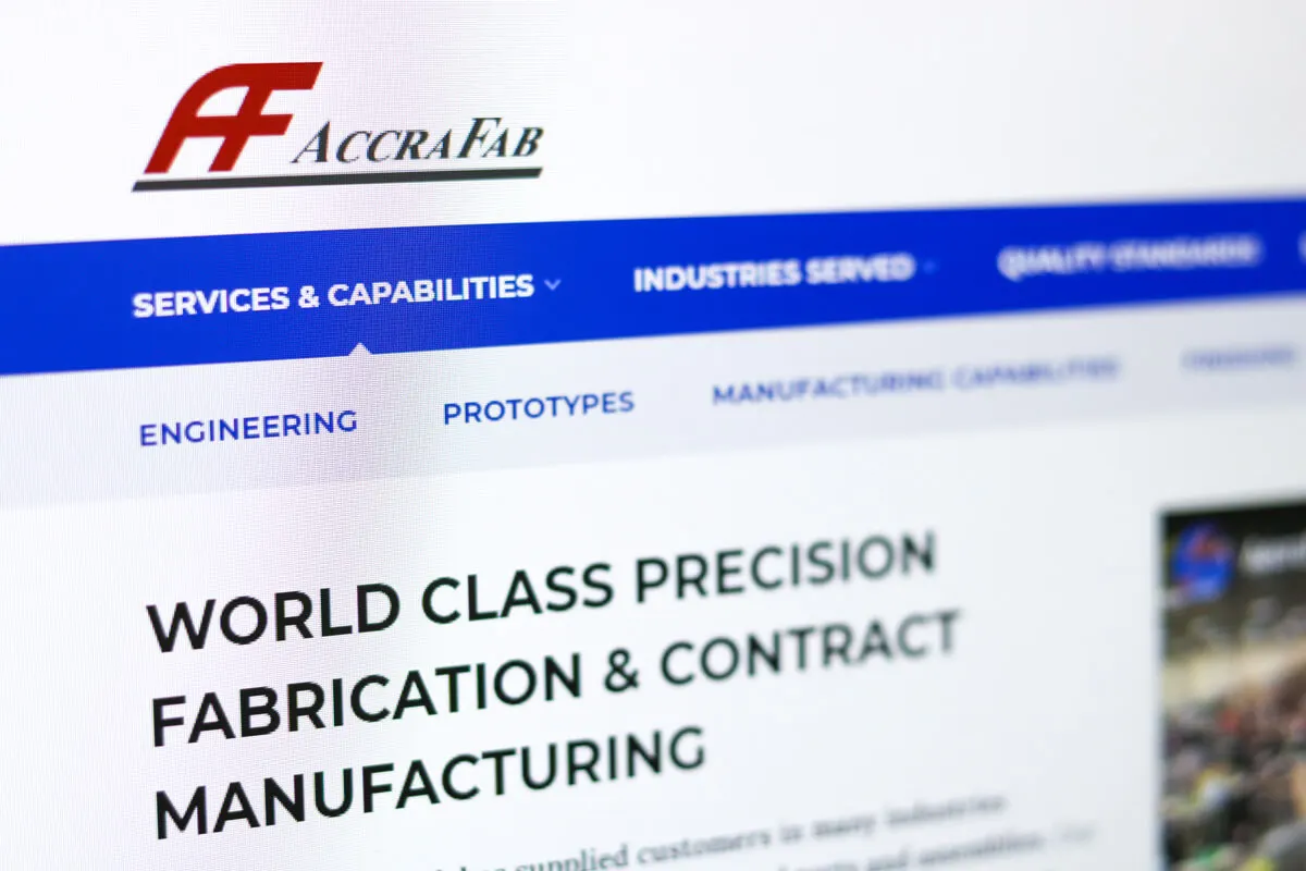 Navigation on a manufacturing website