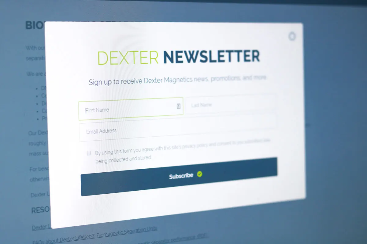 Newsletter popup web design