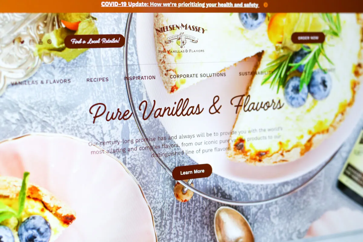 Nielsen-Massey Homepage Design