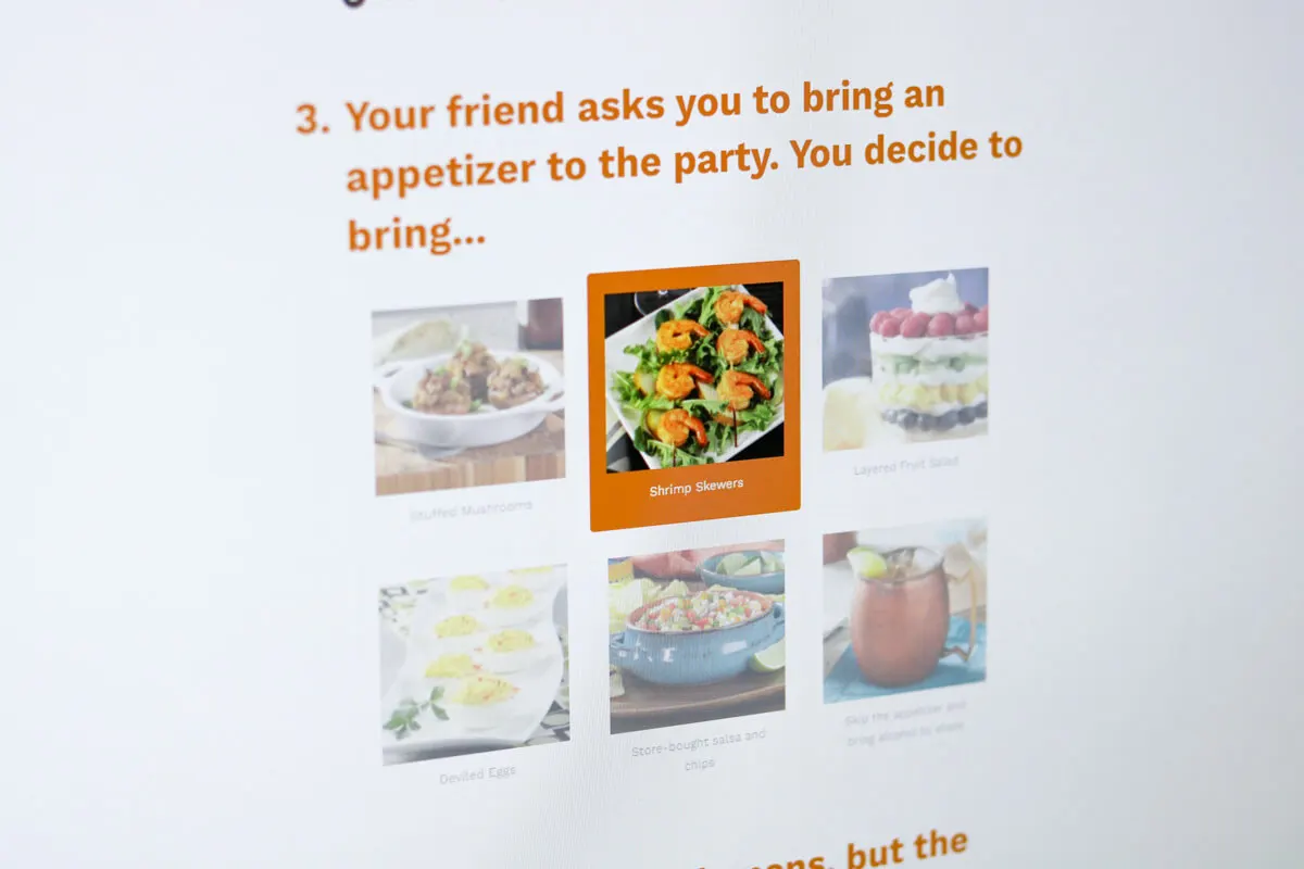 Quiz page selection