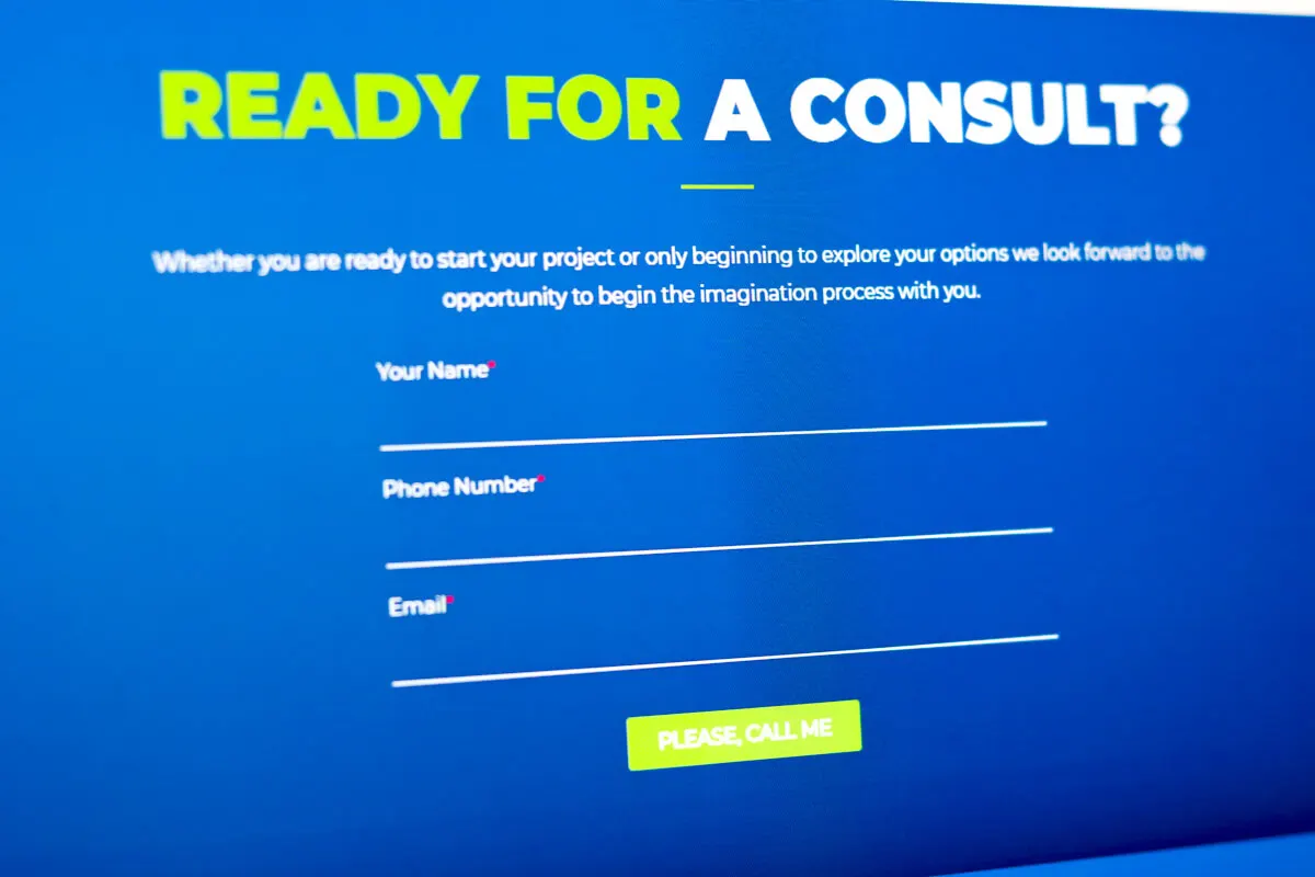 Consultation Web Design Form