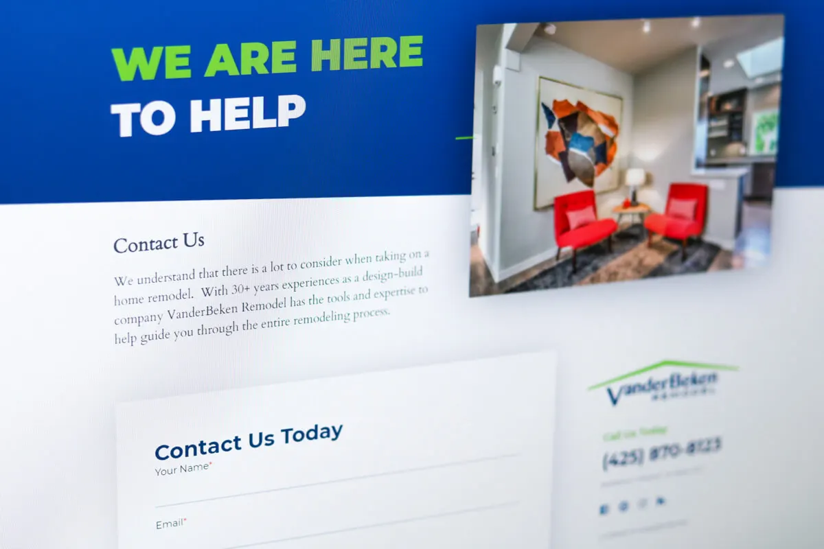 Remodeling Contact Page Design