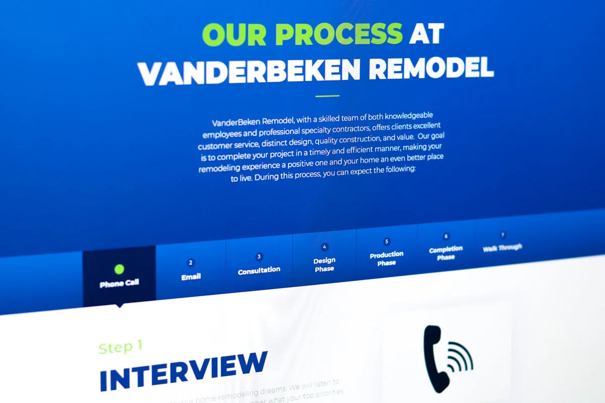 Remodeling Contractor Process Web Design