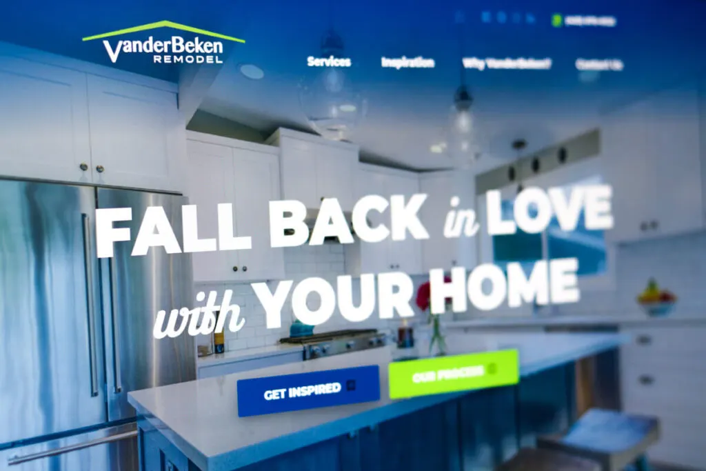 VanderBeken Remodel website, designed by Graticle