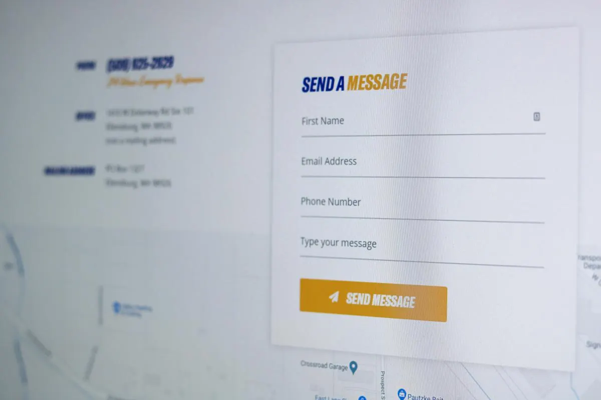 Contact page form