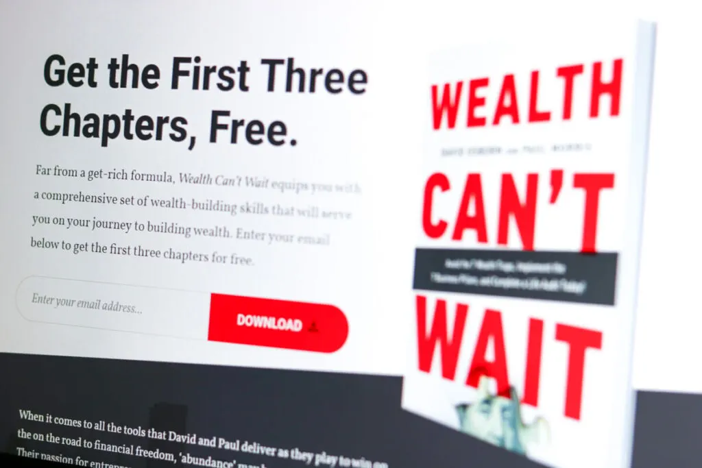 Wealth Can’t Wait website, designed by Graticle