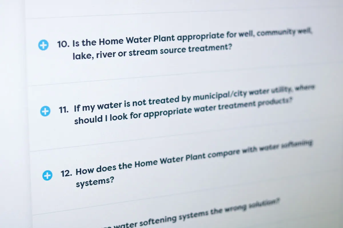 Questions design on FAQ page