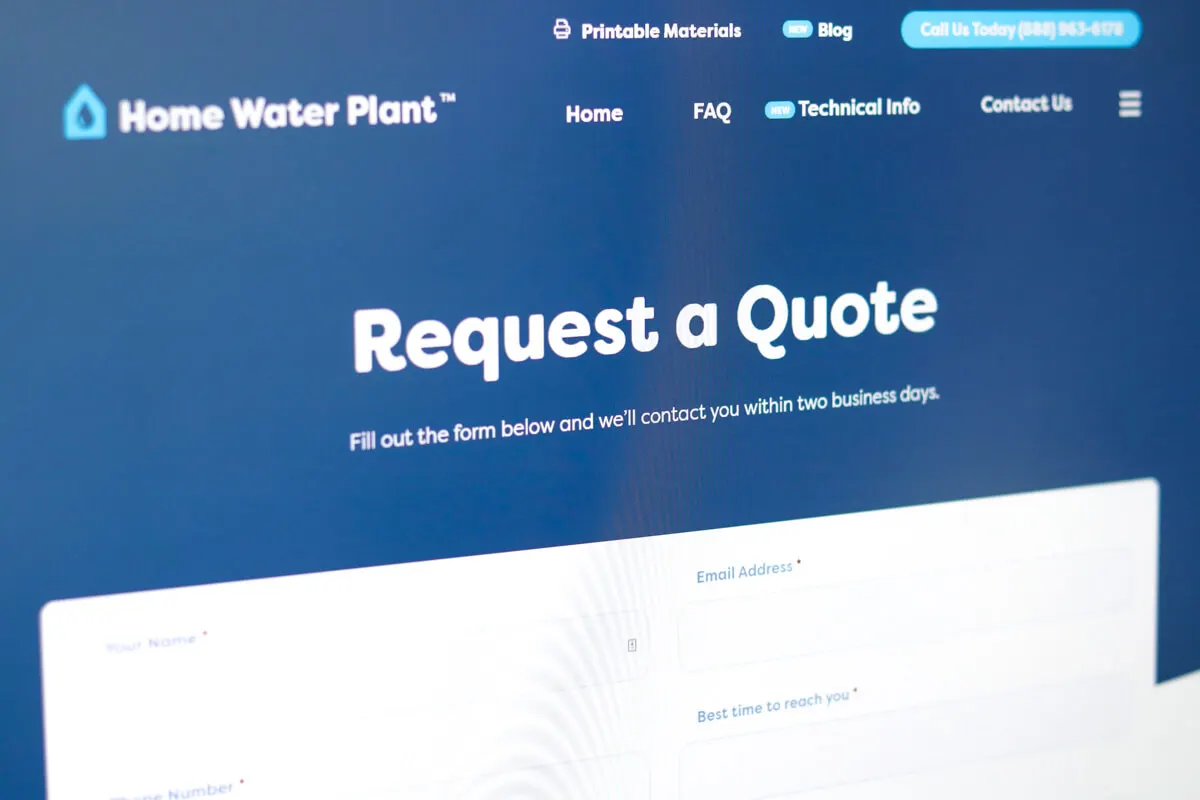 Request a quote website design