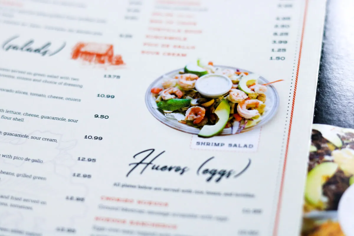 salad item menu