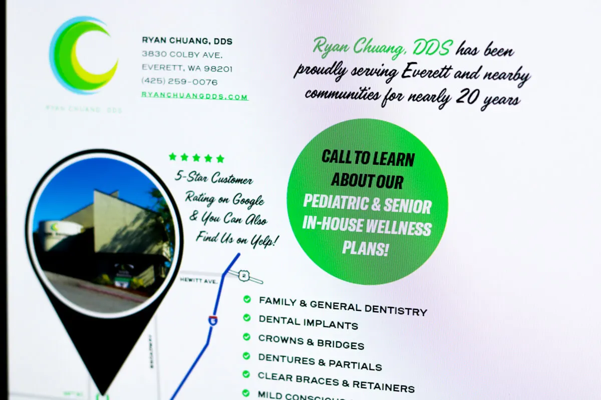 seattle dentist postcard design