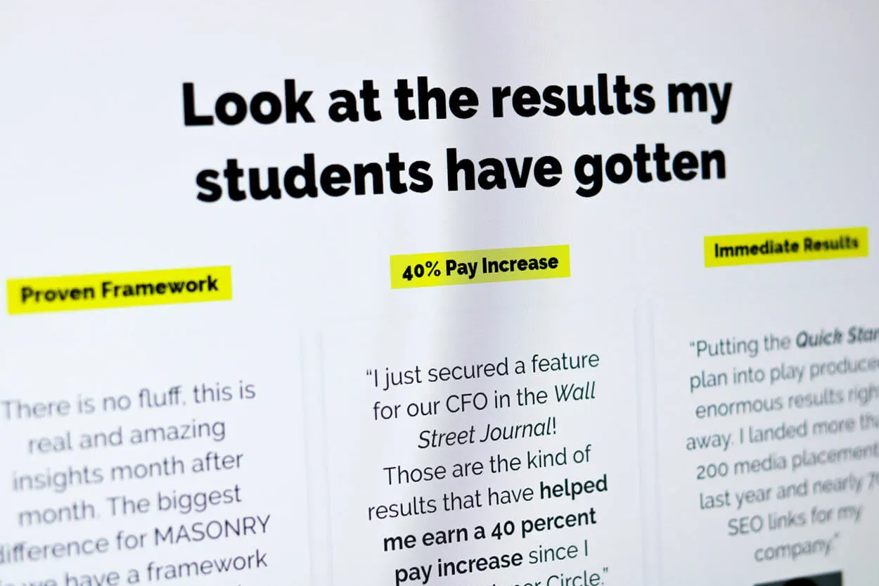 testimonials design website