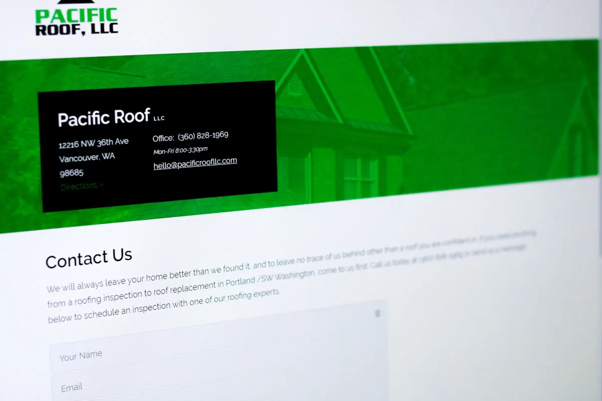 contact page website design layout