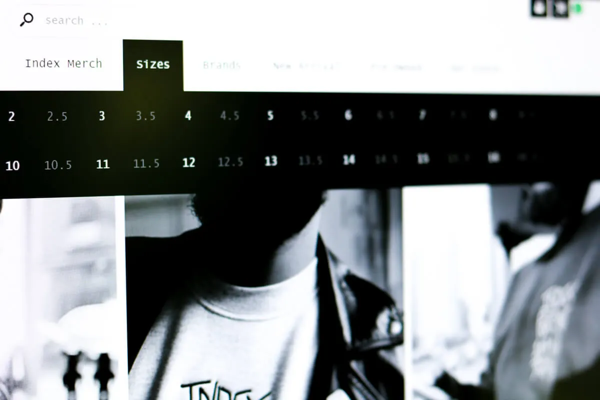 navigation ecommerce website