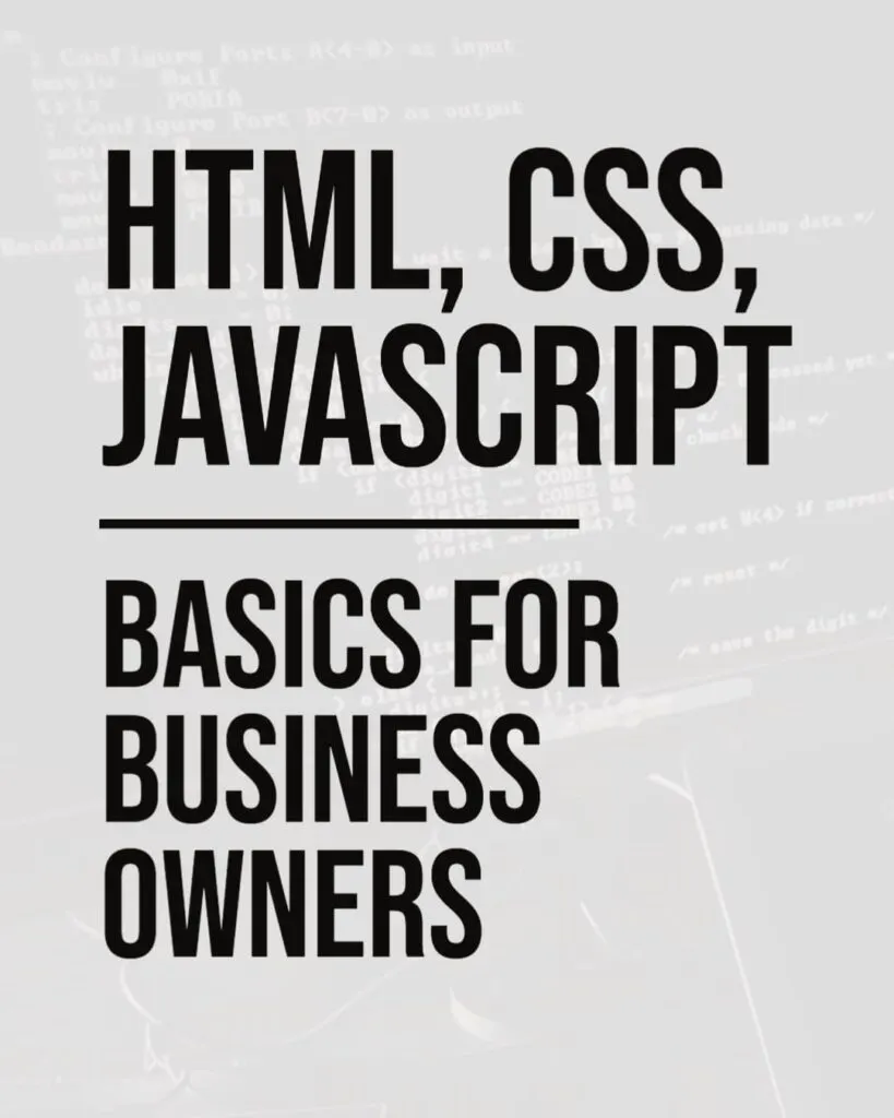 HTML CSS JavaScript The Basics for Business Owners