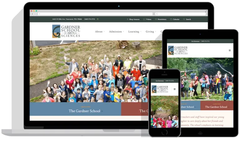 The Gardner School website designed by Graticle