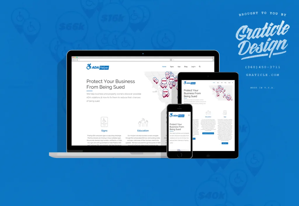 ADA Helper website, designed by Graticle