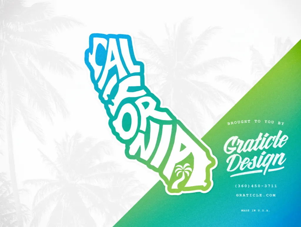 California Sticker Design (print), designed by Graticle