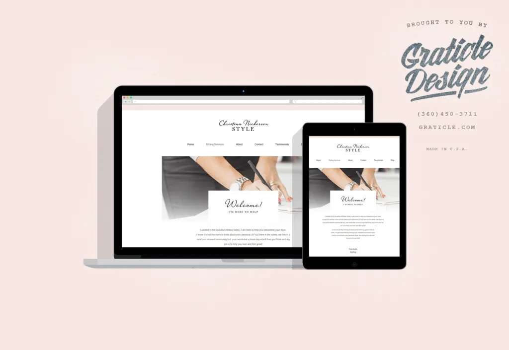 Christina Nickerson Style website, designed by Graticle