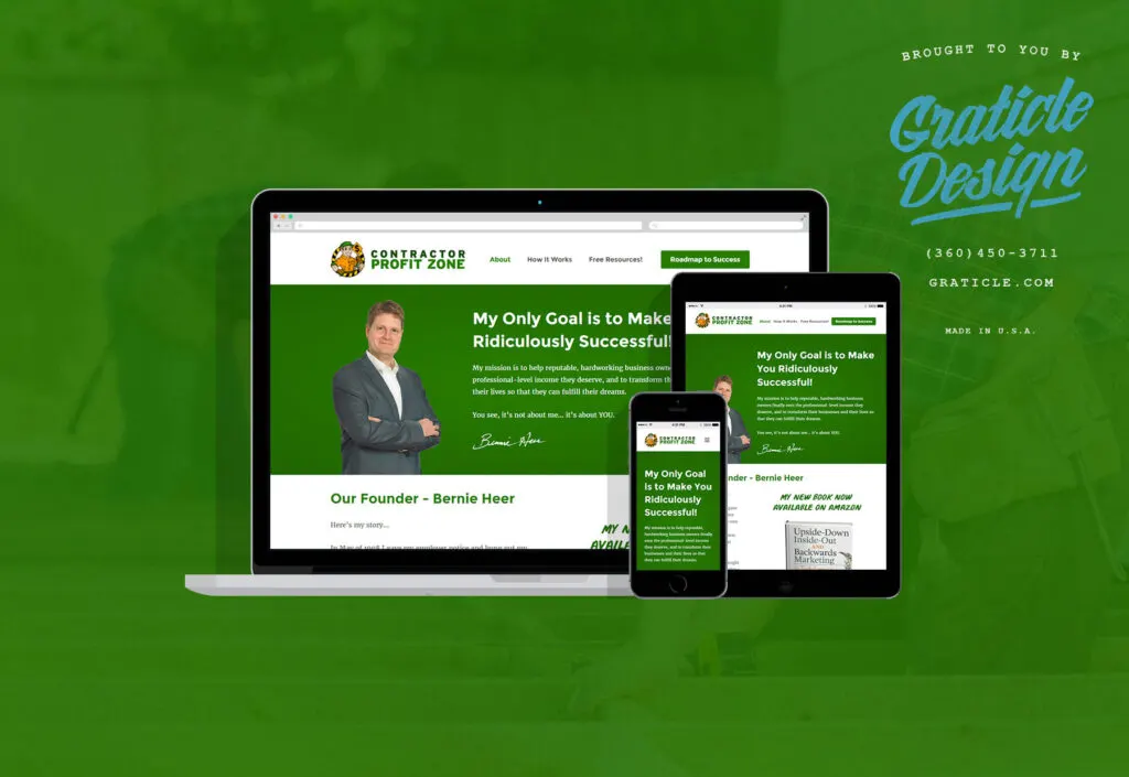 Contractor Profit Zone website, designed by Graticle