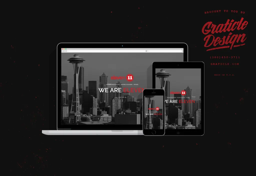 Eleven Marketing website, designed by Graticle