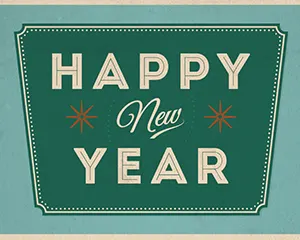 Happy New Year Postcard Front