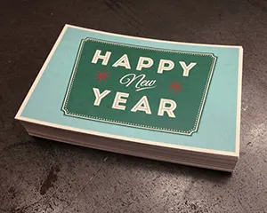 Happy New Year Postcard Metal