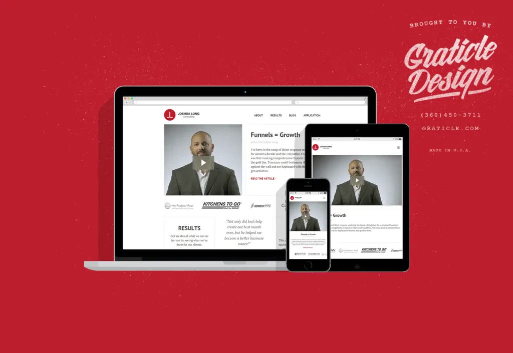 Joshua Long Consulting website, designed by Graticle