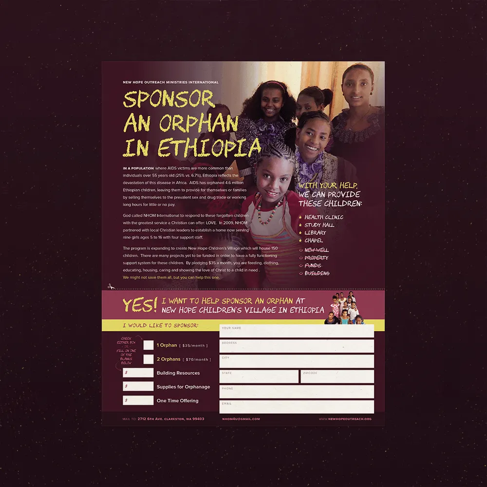 New Hope Outreach Ministries (print), designed by Graticle