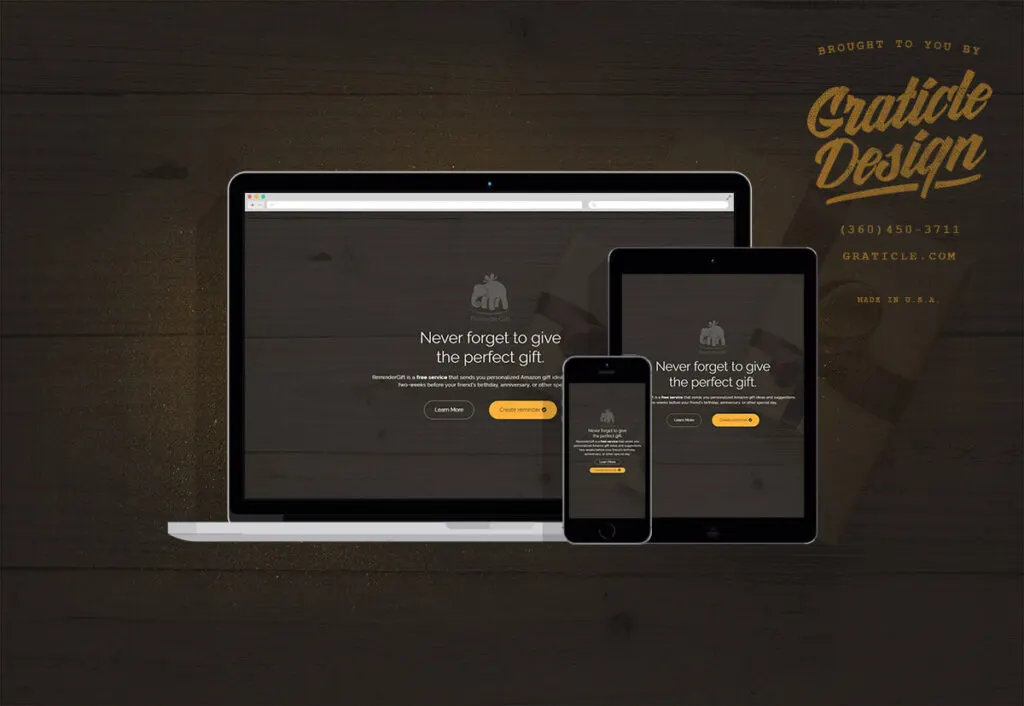 RG Web App website, designed by Graticle