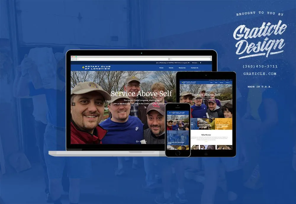 Longview Rotary website, designed by Graticle