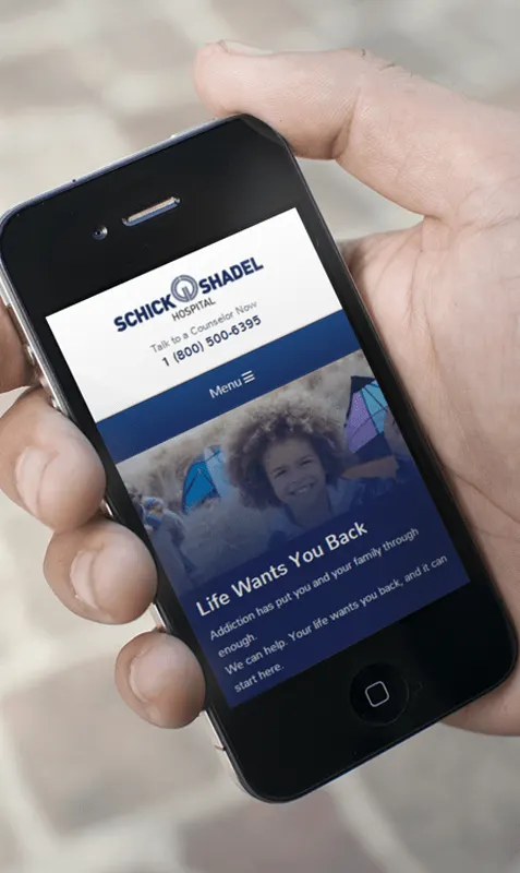 Schick Shadel Hospital website, designed by Graticle